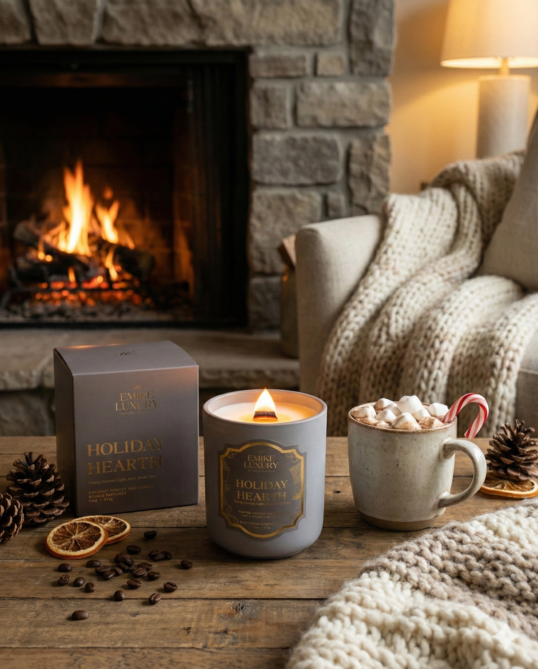 HOLIDAY HEARTH CANDLE